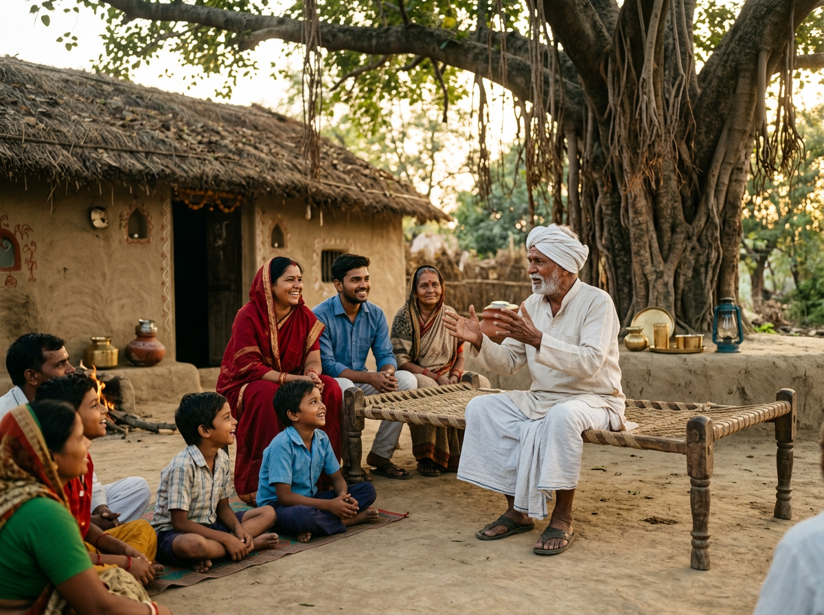 People sharing a story together